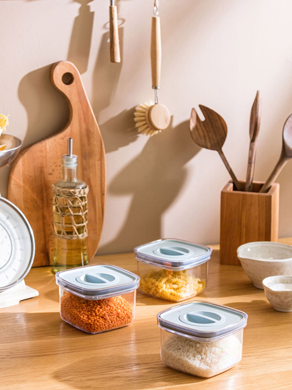 Gri Plastik Saklama Kabı 3'lü 500 ml