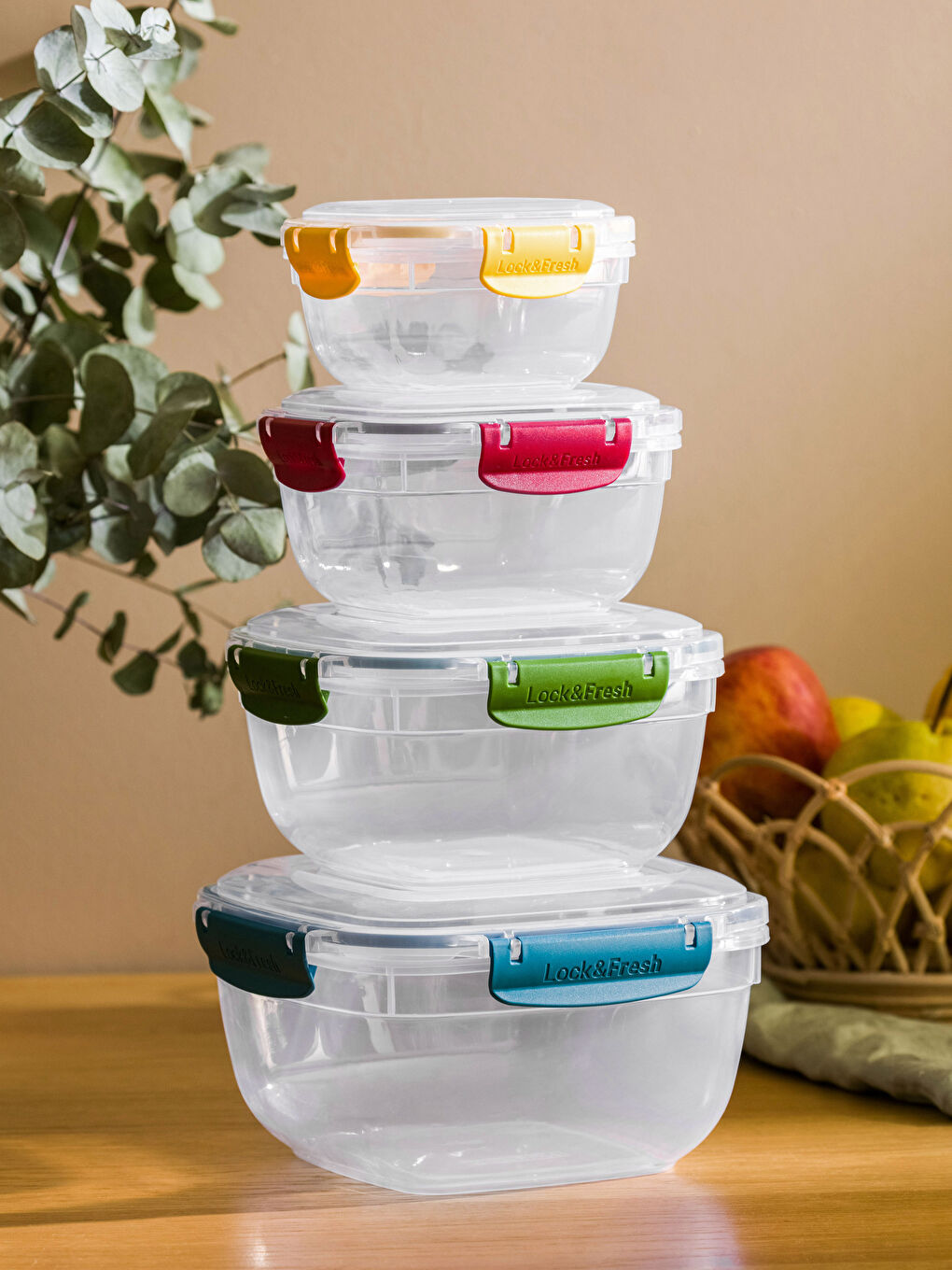 Karışık Kapaklı Saklama Kabı 4'lü