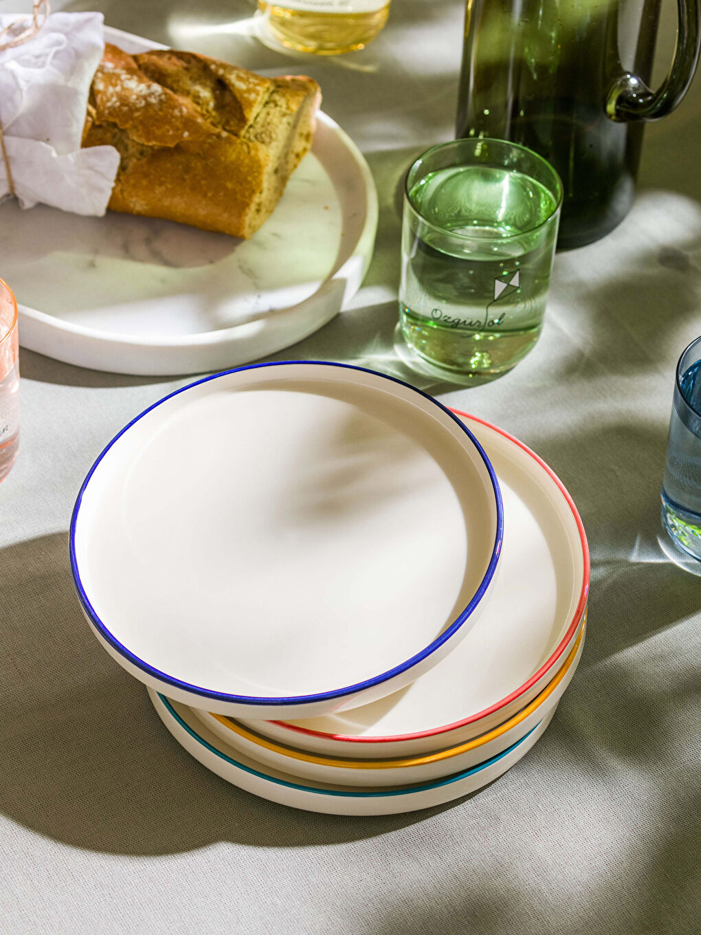 Karışık Seramik Pasta Tabağı Seti 4'lü 20 cm-1