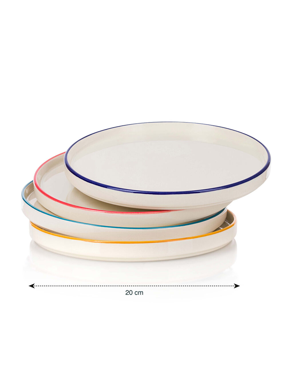 Karışık Seramik Pasta Tabağı Seti 4'lü 20 cm-4