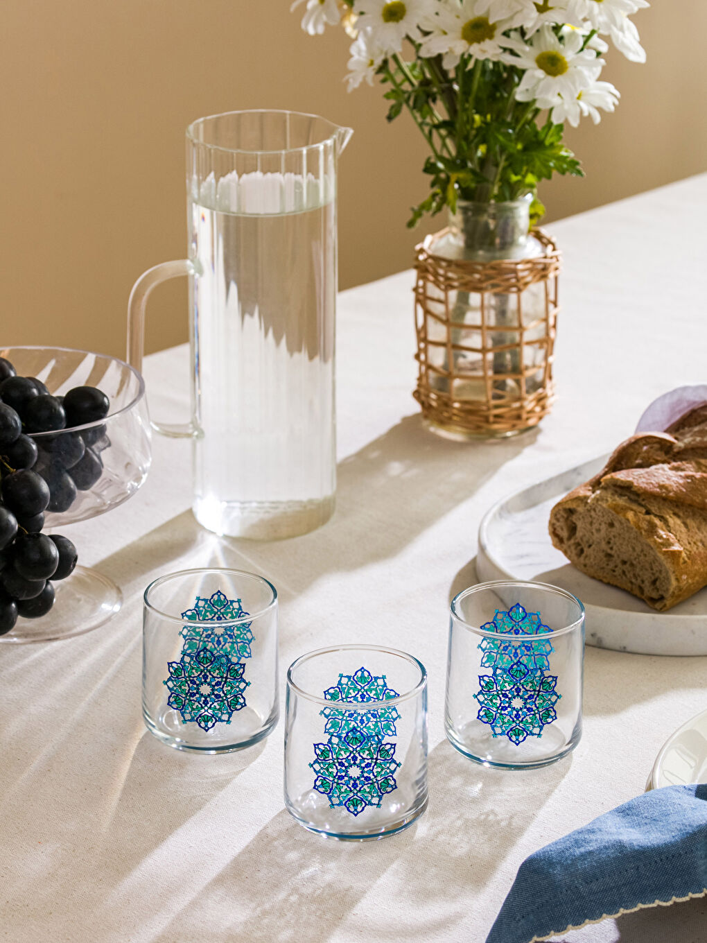LCW HOME Printed Glass Cup Set of 3 260 Ml -S3GB00Z8-LQQ