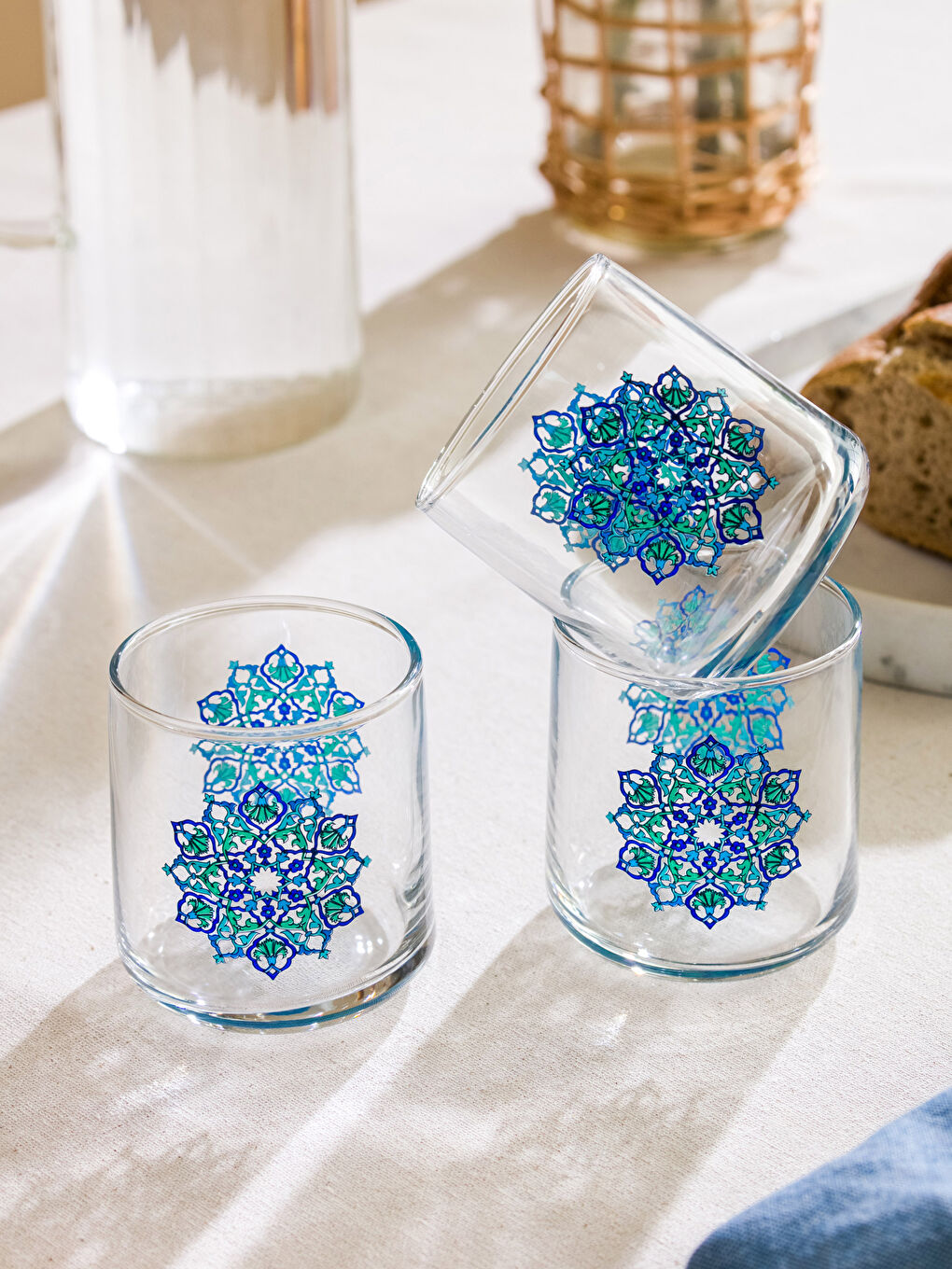 LCW HOME Printed Glass Cup Set of 3 260 Ml -S3GB00Z8-LQQ