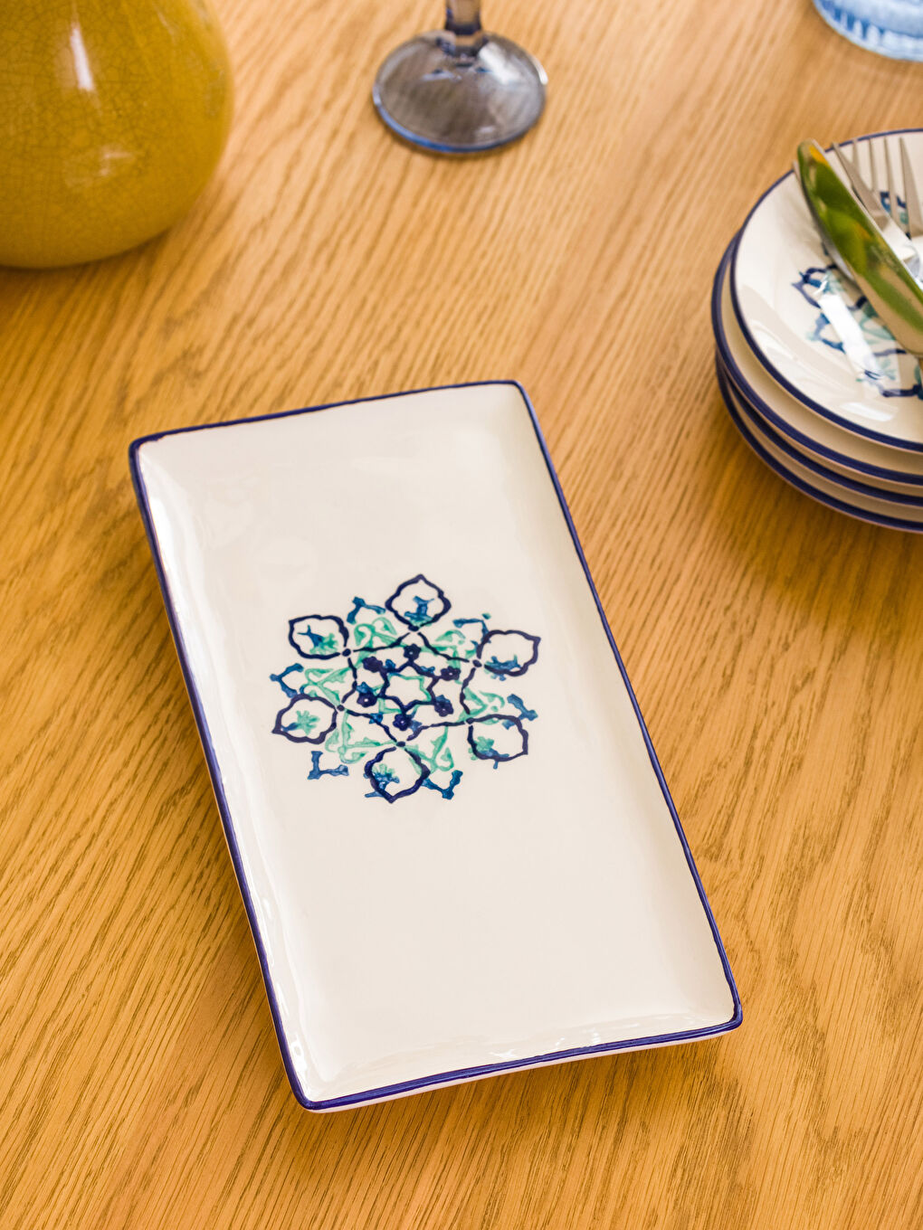 Printed Ceramic Serving Tray 29x15 cm