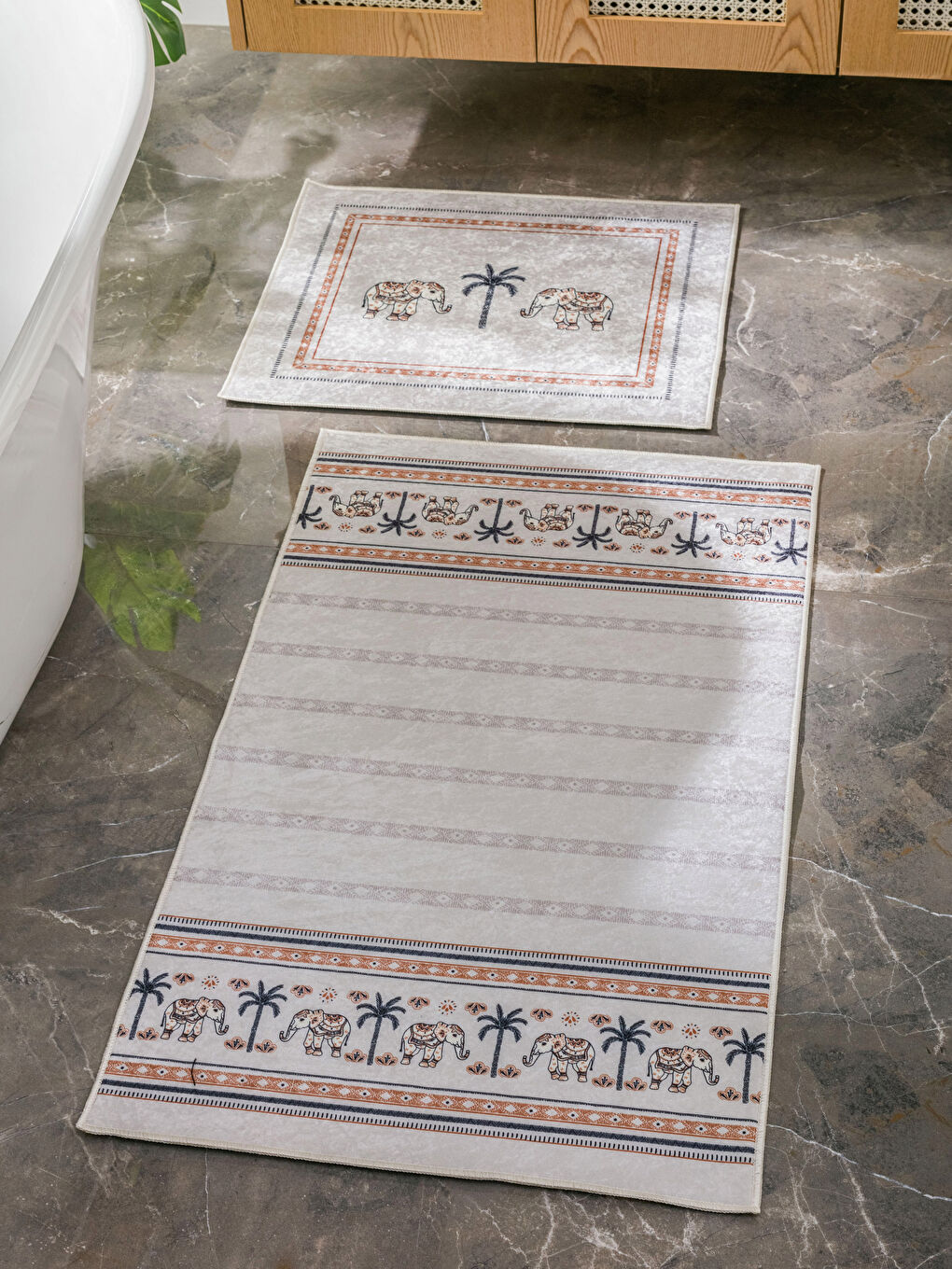 Covoraș de baie cu model 2 bucăți