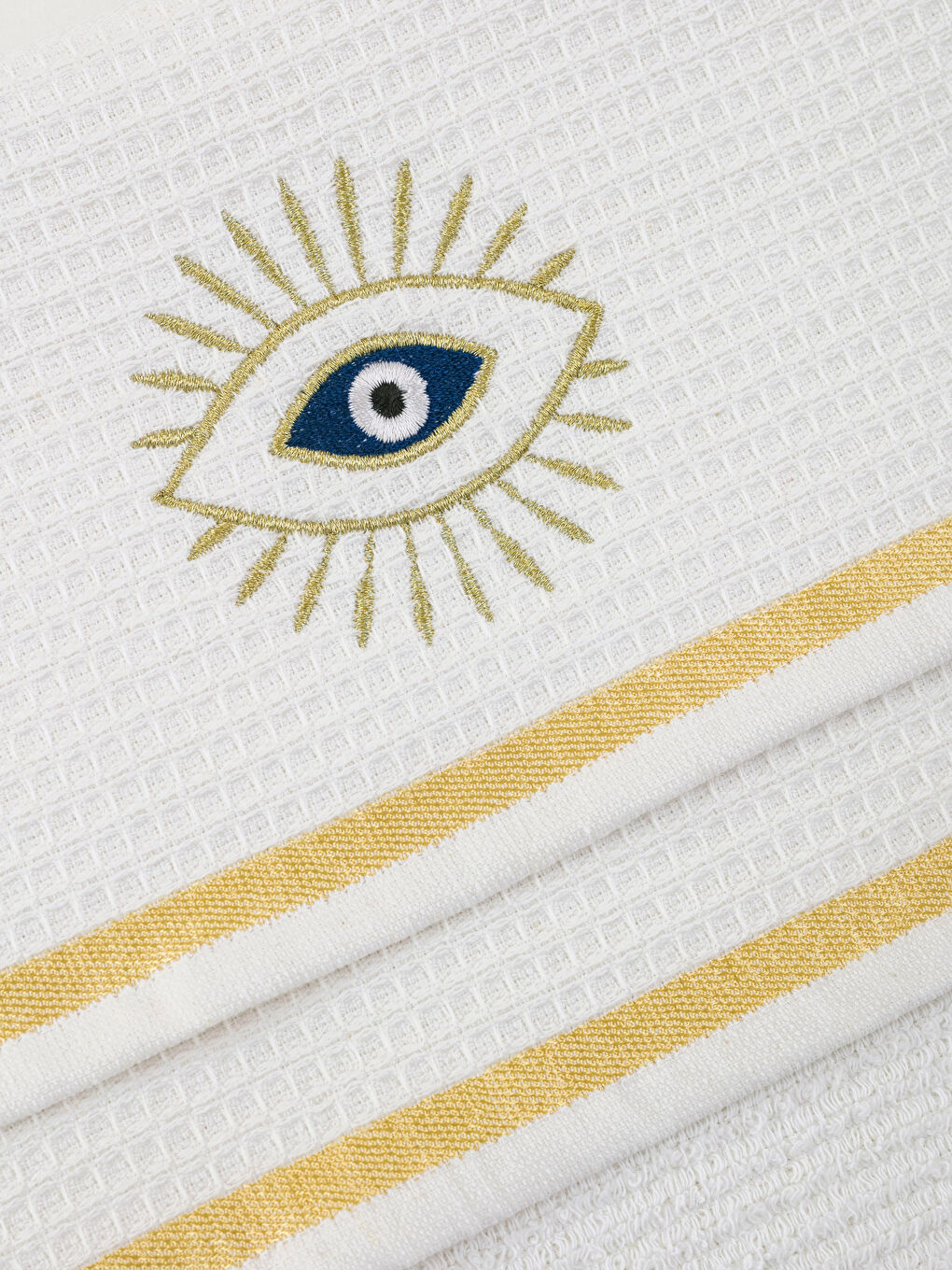 منشفة شاي مطرزة بالعين - مجموعتين 40x50 سم-2