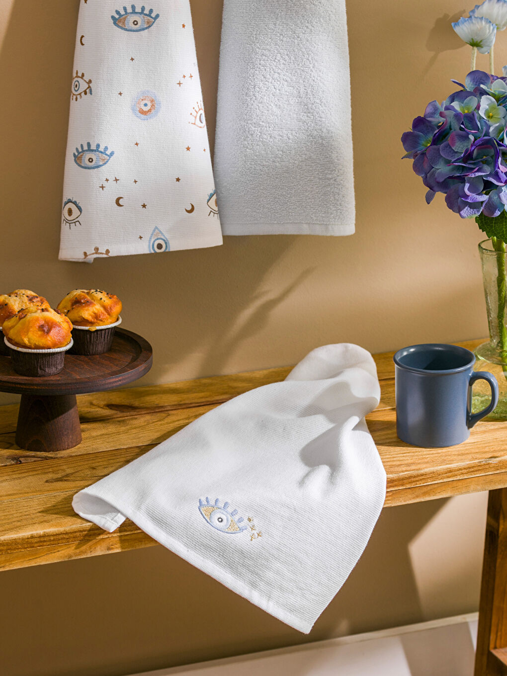 منشفة تجفيف مطبوعة عين قطعتين 40x50 سم-3