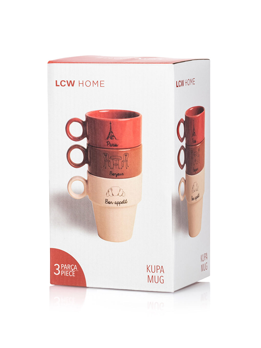 Karışık Baskılı Seramik Kupa Bardak 3'lü Set-3