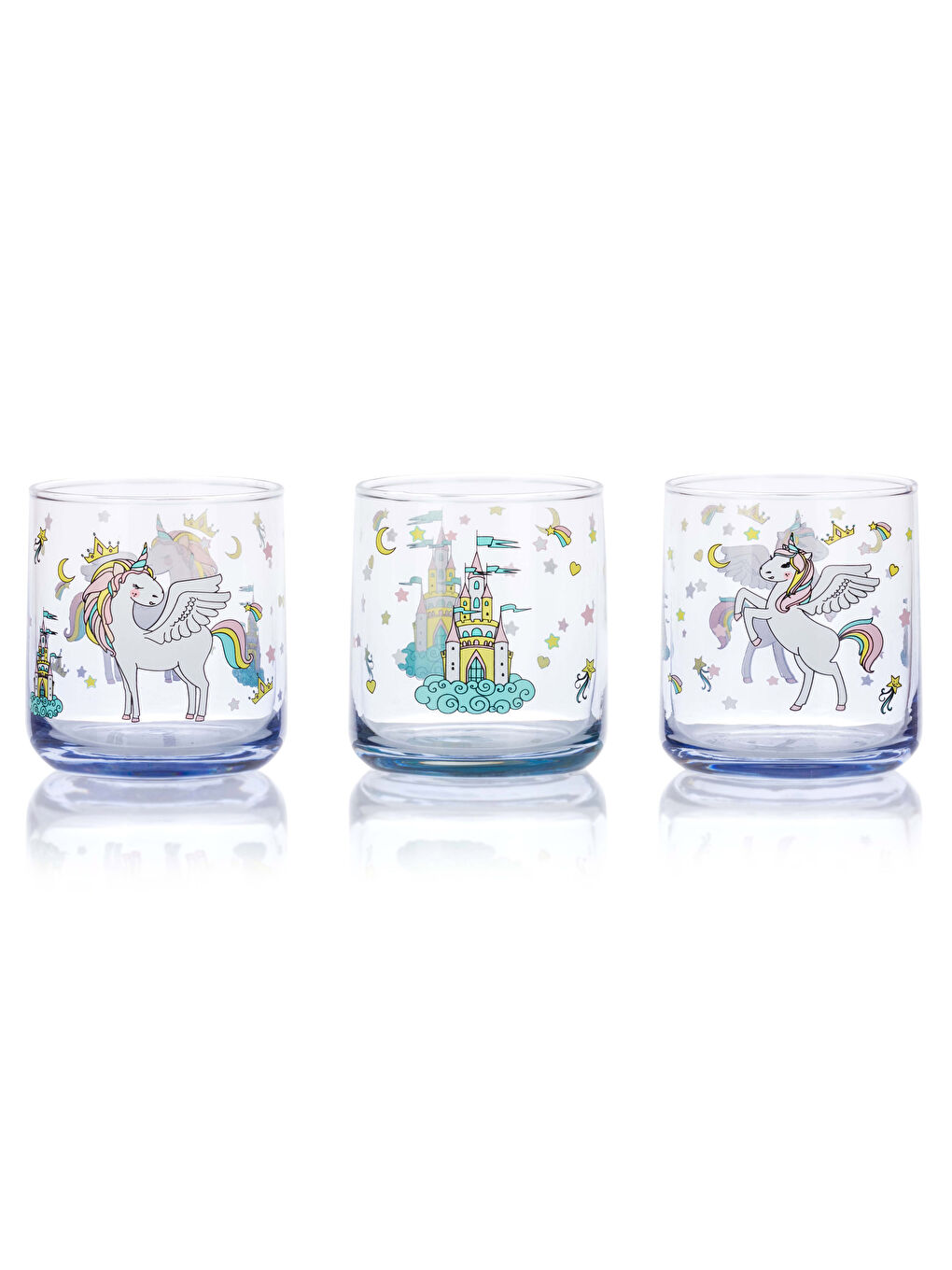 Karışık Baskılı Cam Bardak Seti 3'lü 260 ml-4