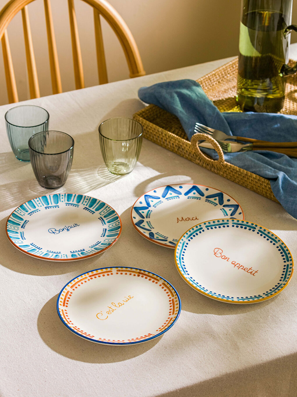 Set de 4 Farfurii pentru Tort Ceramice 21 Cm