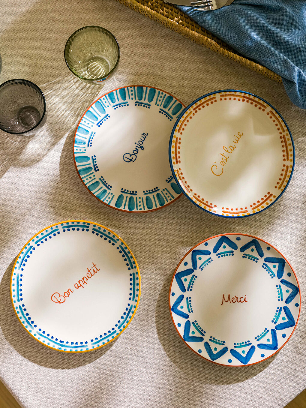 Set de 4 Farfurii pentru Tort Ceramice 21 Cm-1