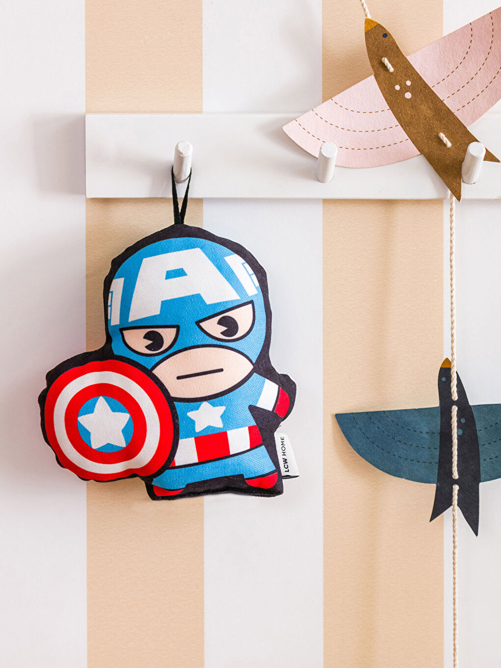 Karışık Iron Man Baskılı Bebek Kırlent 15x16 cm