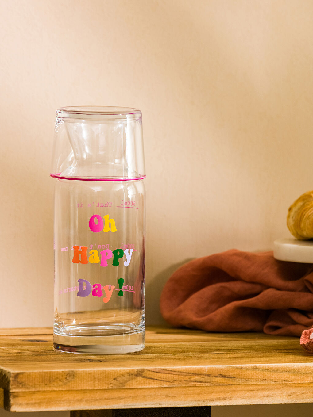 Karışık Yazı Baskılı Cam Sürahi 700 ml-3