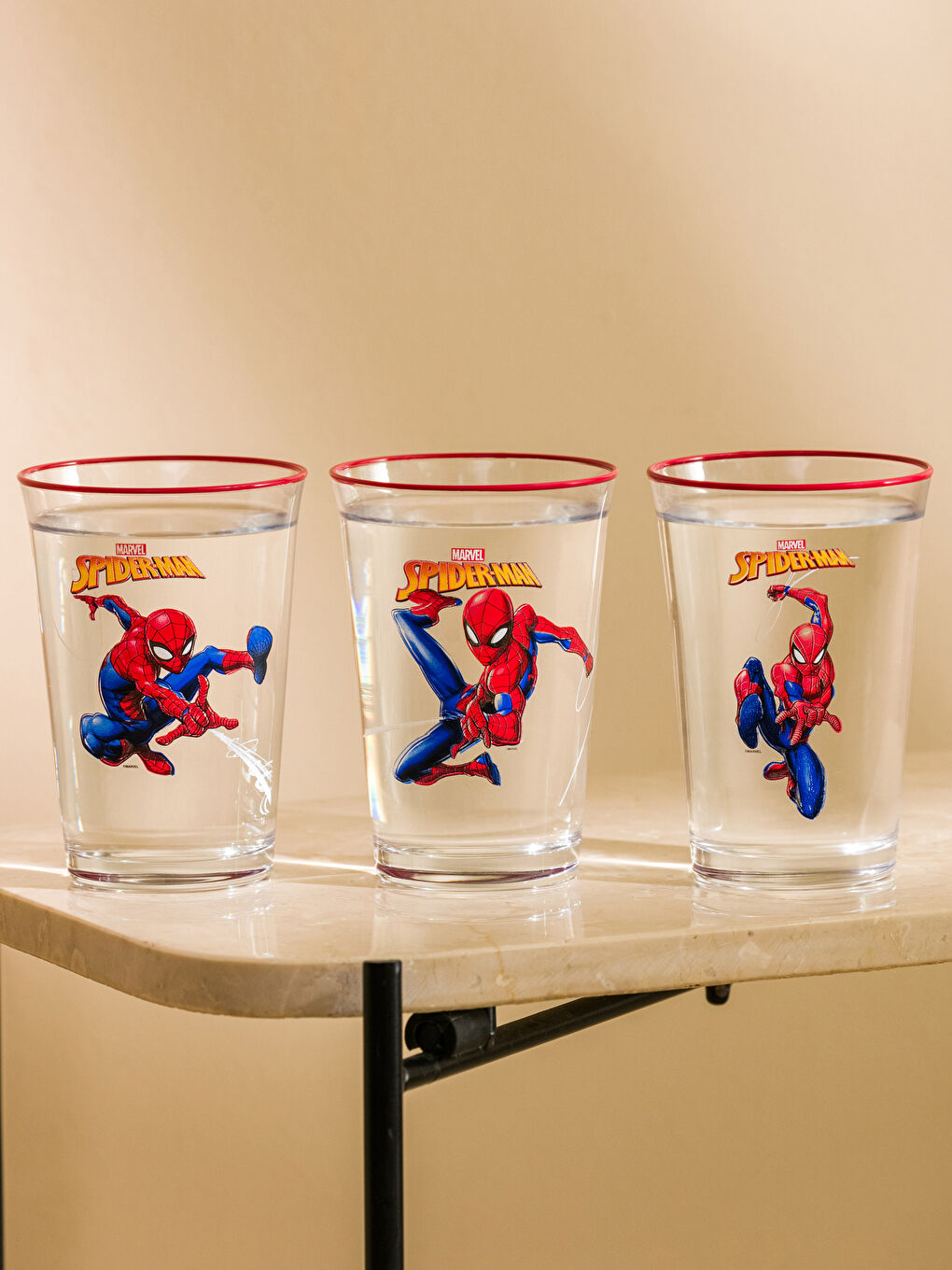 Spiderman Printed Glass Cup Set of 3 290 Ml
