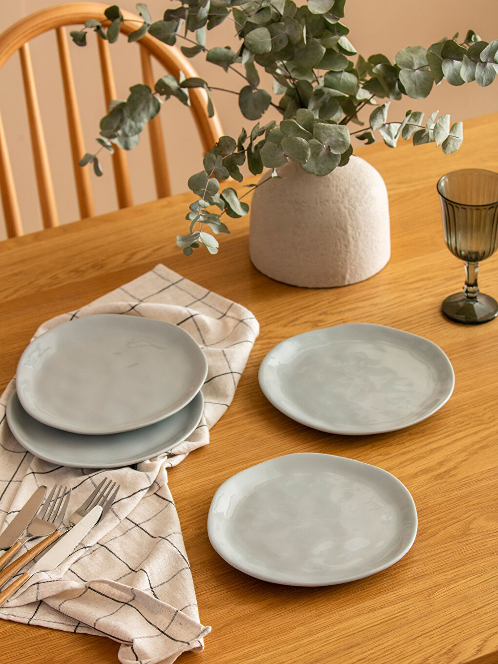 Plain Ceramic Cake Plate Set of 4 -S3GL49Z8-F9C