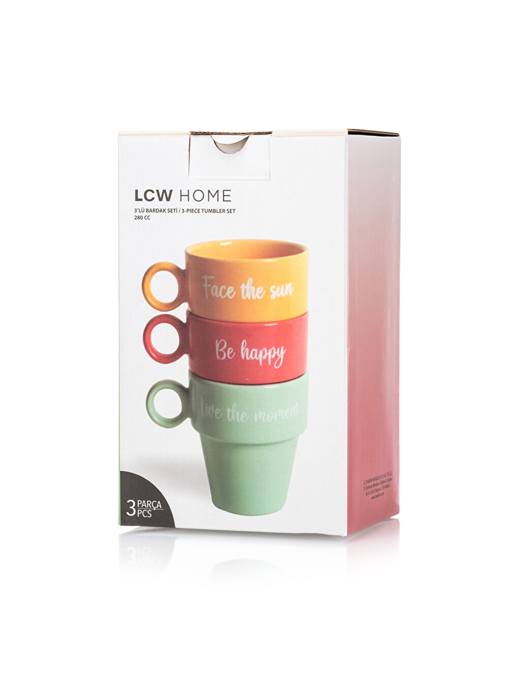 LCW HOME Karişik Yazı Baskılı Seramik Kupa Bardak 3 'lü Set - 4