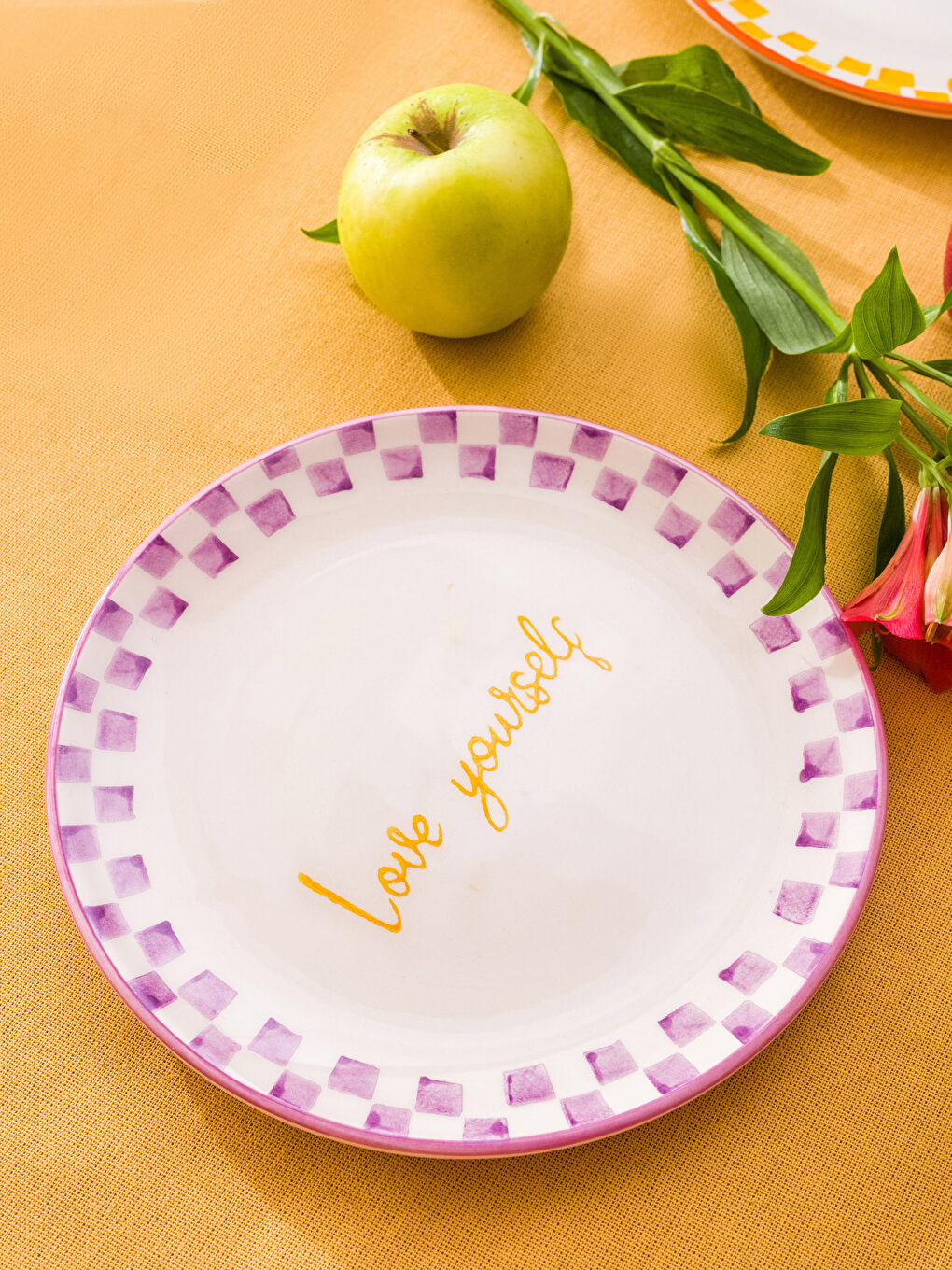 Set Farfurii pentru Tort din Ceramică Imprimată, Pachet de 4-1