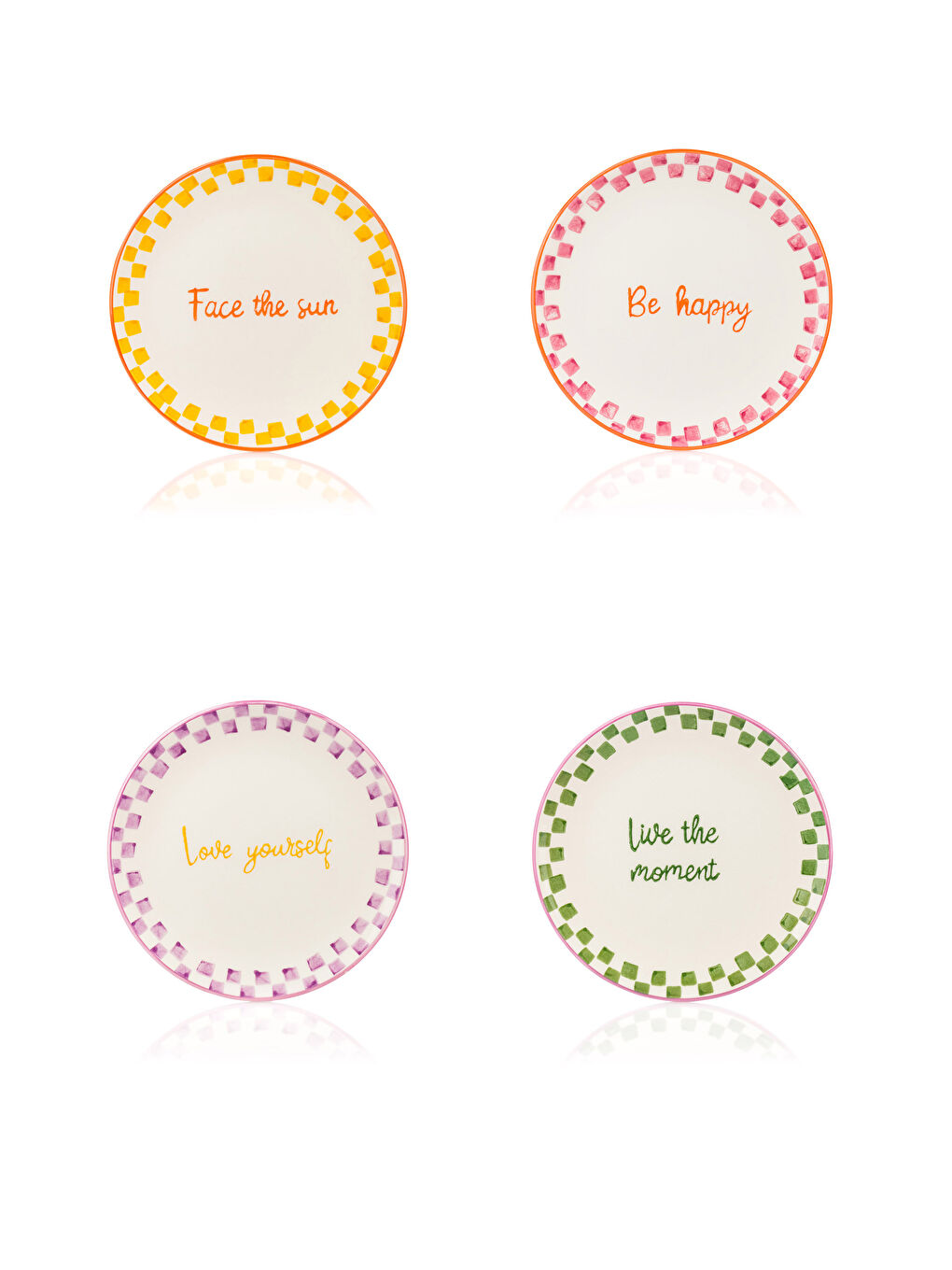 Set Farfurii pentru Tort din Ceramică Imprimată, Pachet de 4-6