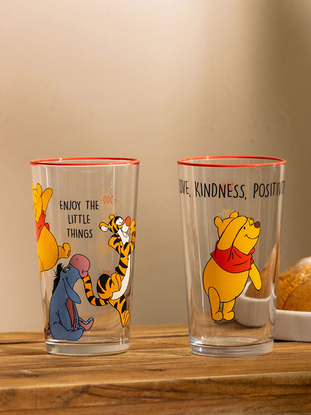 Karışık Winnie The Pooh Baskılı Cam Bardak 2'li 570 ml-1
