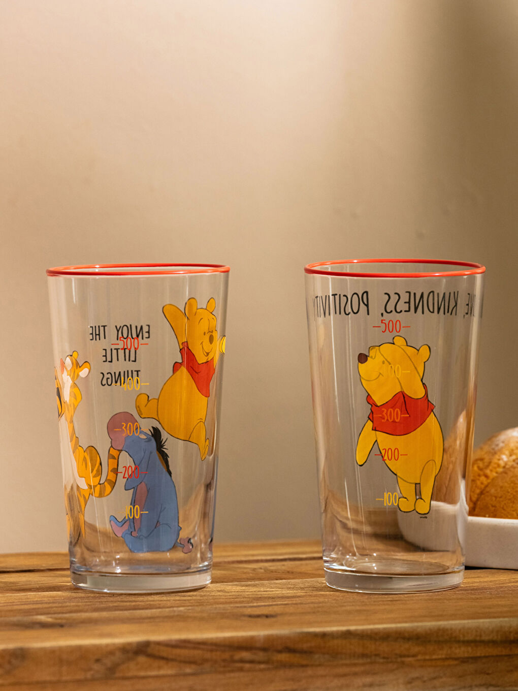 Karışık Winnie The Pooh Baskılı Cam Bardak 2'li 570 ml-2