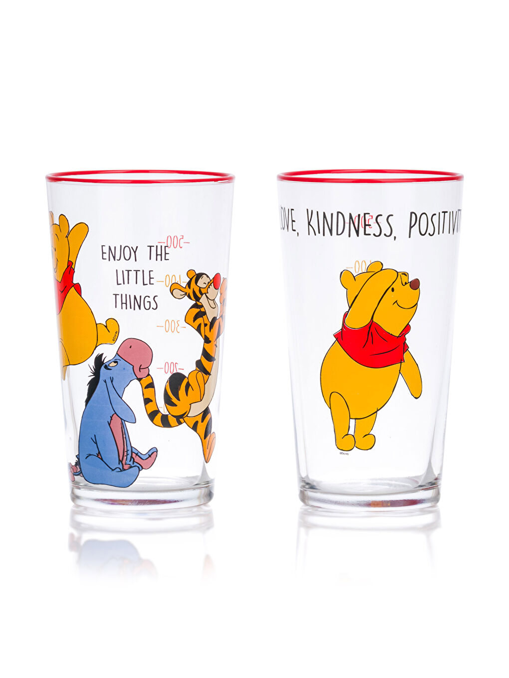 Karışık Winnie The Pooh Baskılı Cam Bardak 2'li 570 ml-4