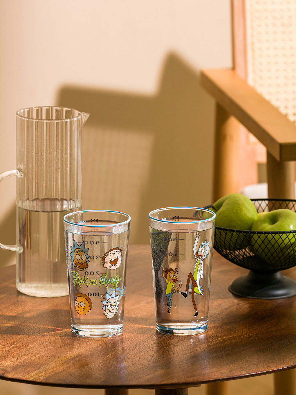 Rick and Morty Printed Glass Cup 2 Pcs 570 Ml -S3GP28Z8-F9C