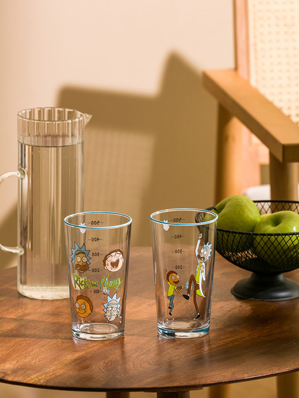 Rick and Morty Printed Glass Cup 2 Pcs 570 Ml -S3GP28Z8-F9C