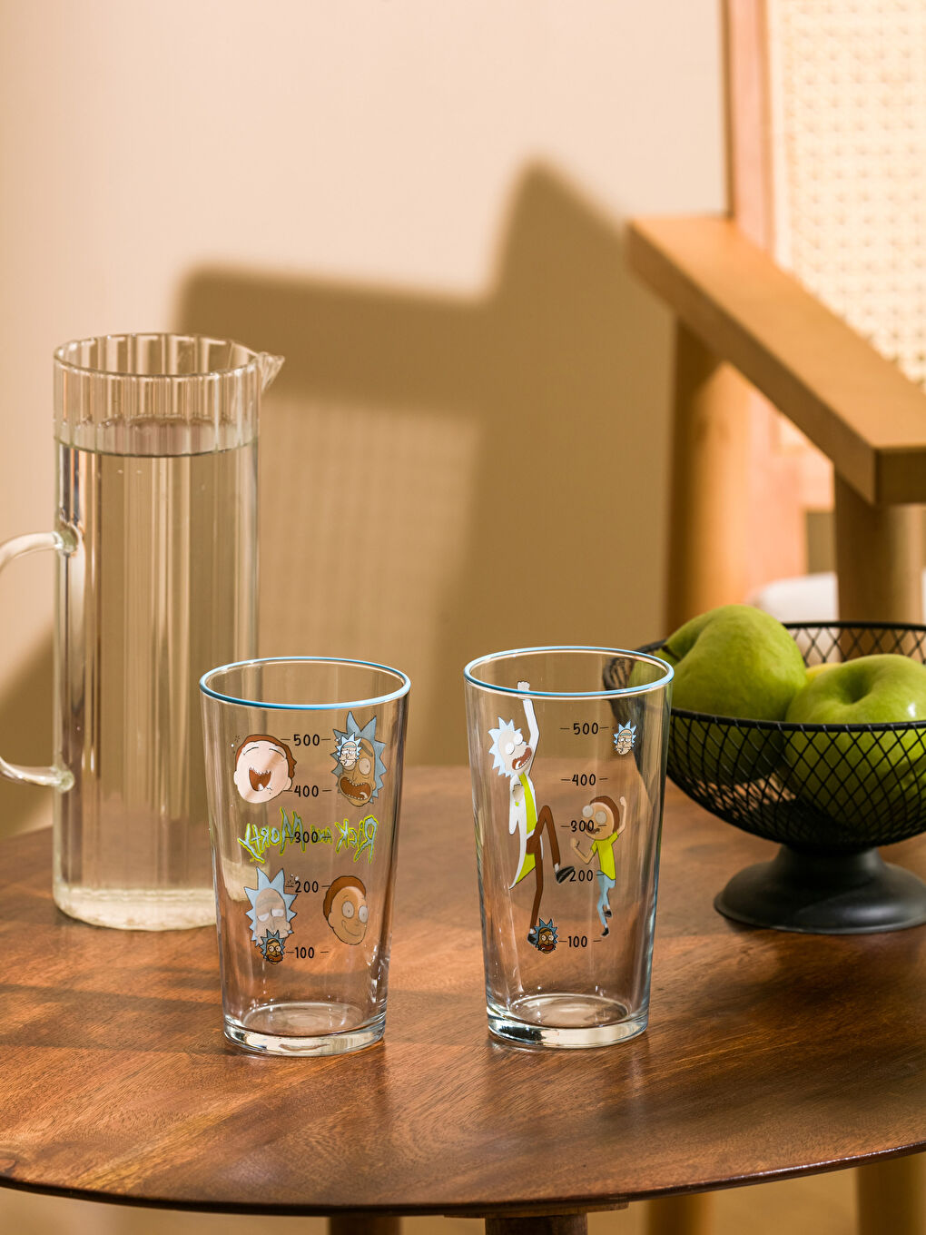 Rick and Morty Printed Glass Cup 2 Pcs 570 Ml -S3GP28Z8-F9C