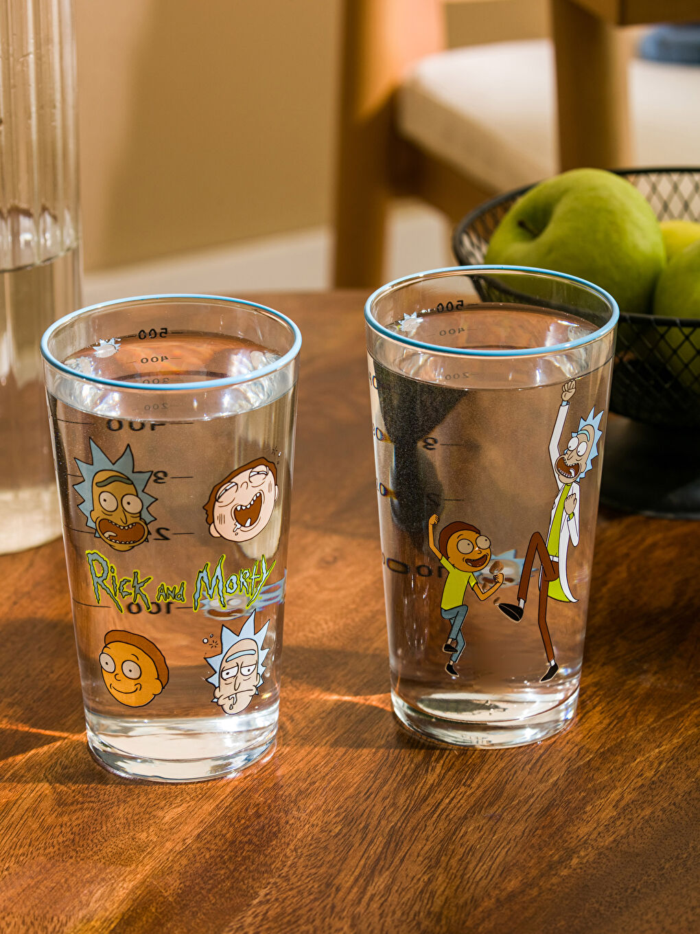 Rick and Morty Printed Glass Cup 2 Pcs 570 Ml -S3GP28Z8-F9C