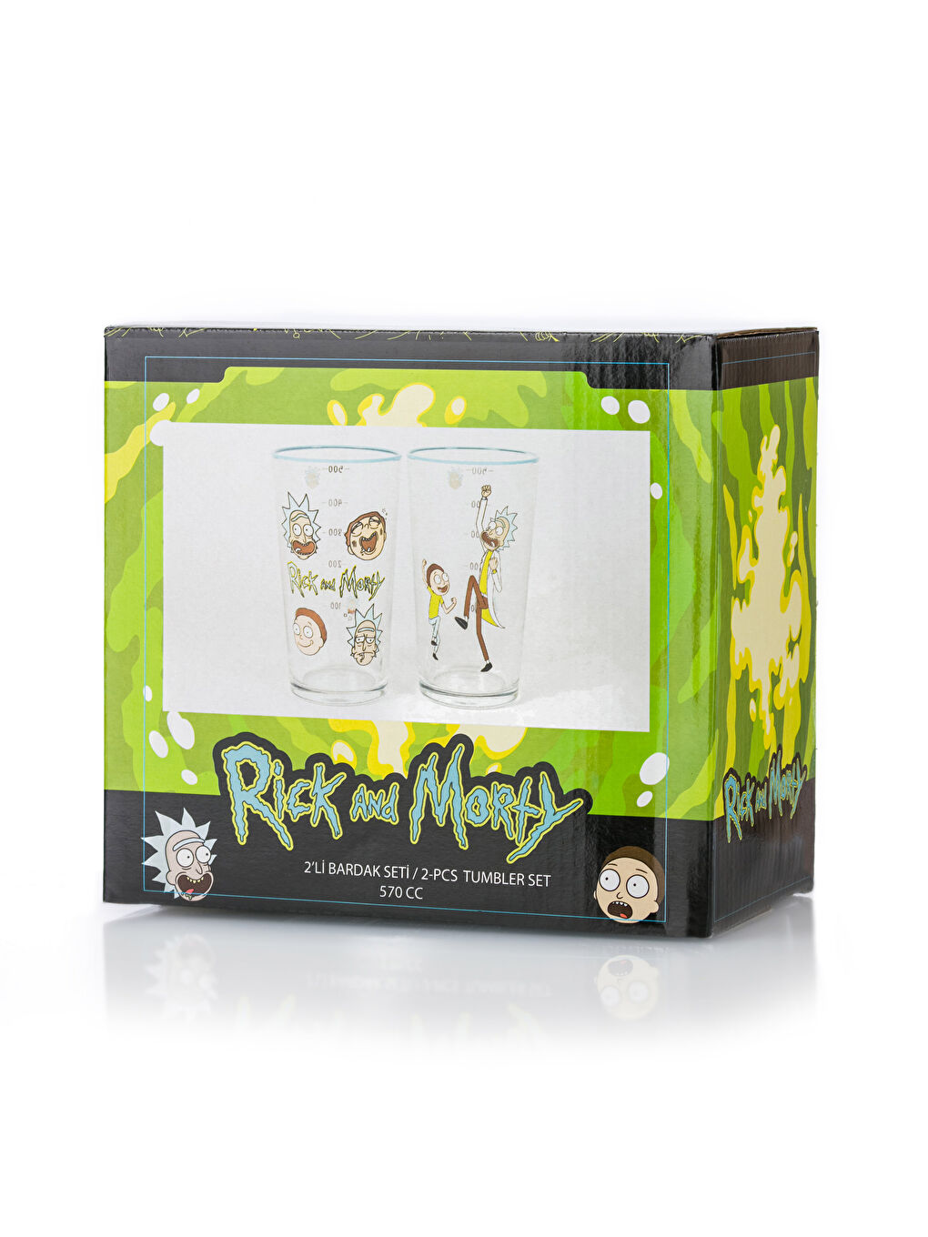 Rick and Morty Printed Glass Cup 2 Pcs 570 Ml -S3GP28Z8-F9C