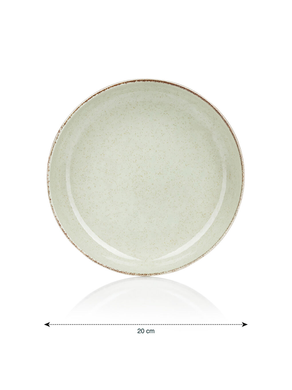 Yeşil Düz Porselen Tabak 4'lü 20 cm-4