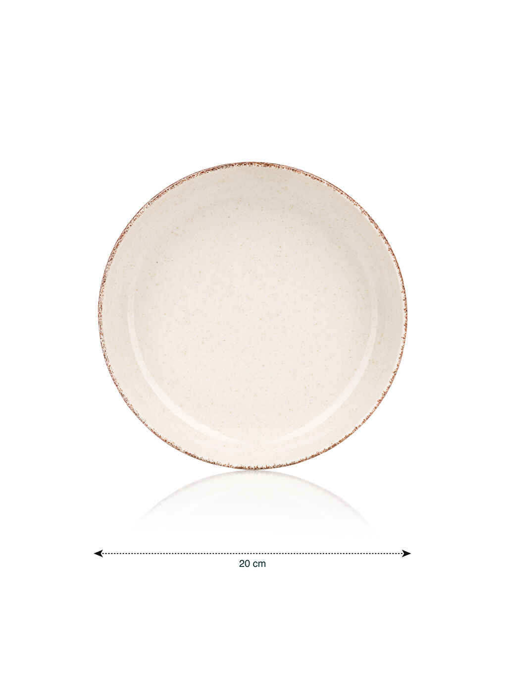 Bej Düz Porselen Tabak 4'lü 20 cm-4