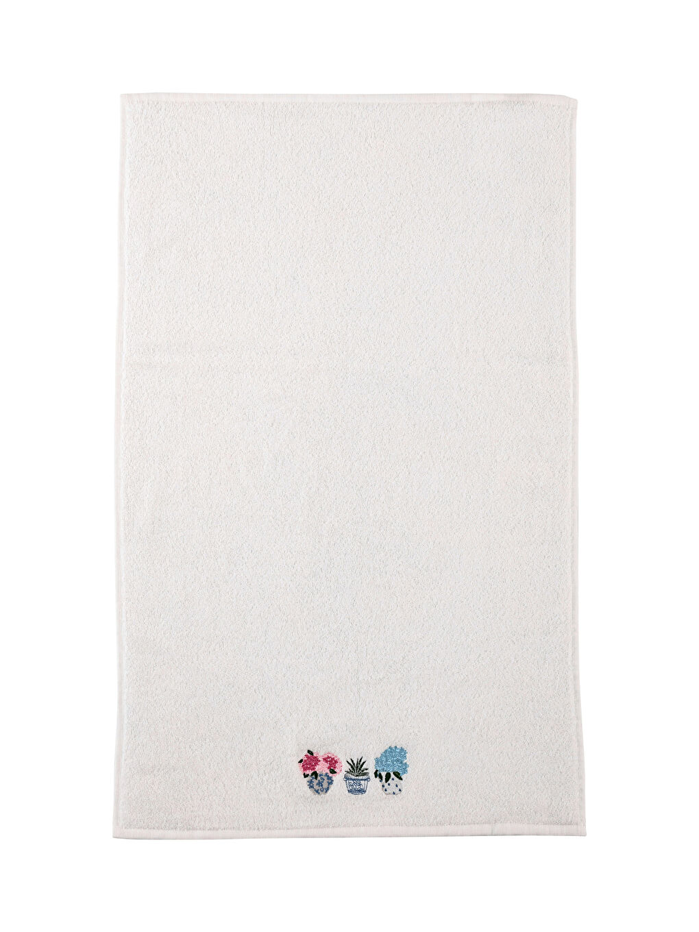 Ekru Nakışlı Pamuklu Yüz Havlusu 50x80 cm-4