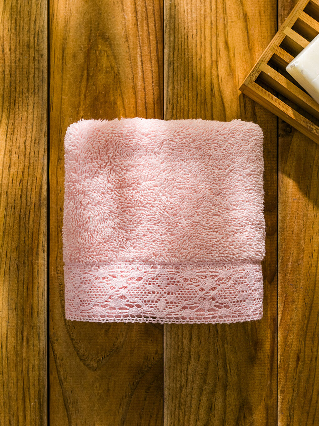 Lace Detailed Cotton Hand Towel 30x50 Cm-2