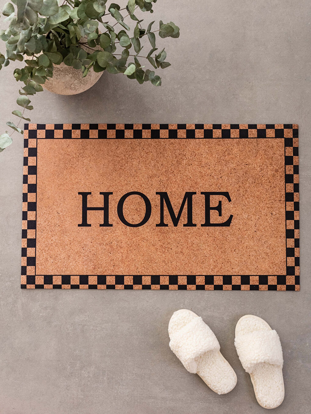 Siyah Baskılı Kapı Önü Paspası 45x75 cm