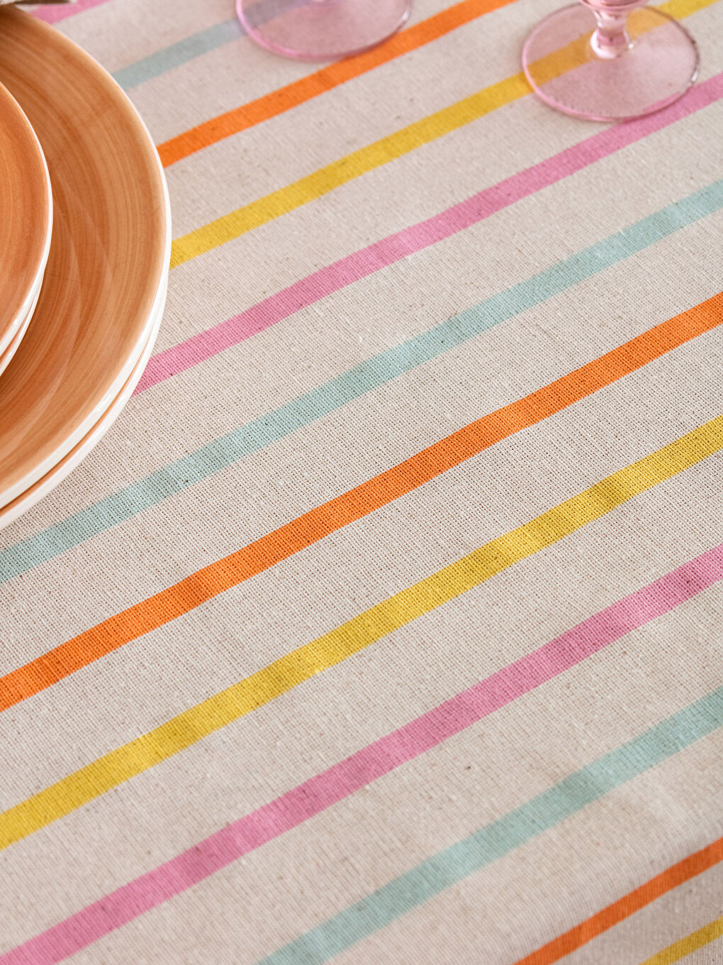 Karışık Çizgili Masa Örtüsü 150x200 cm-3
