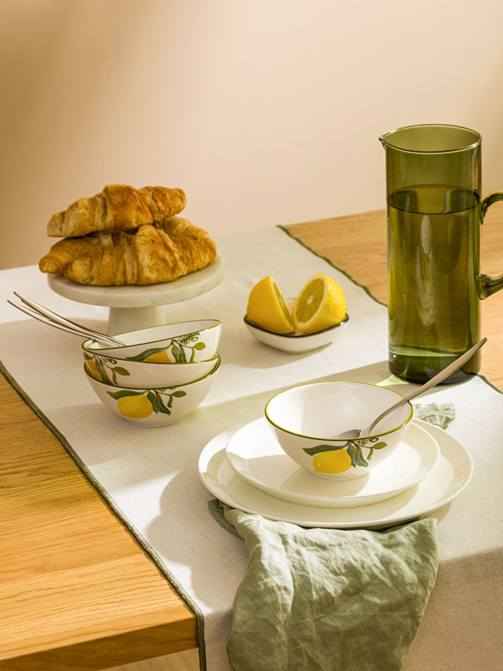 LCW HOME Lemon Printed Ceramic Bowl Set of 4 -S3GV99Z8-F9C