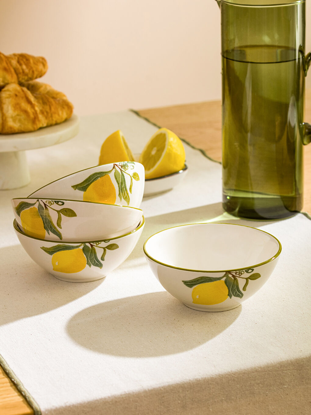 LCW HOME Lemon Printed Ceramic Bowl Set of 4 -S3GV99Z8-F9C