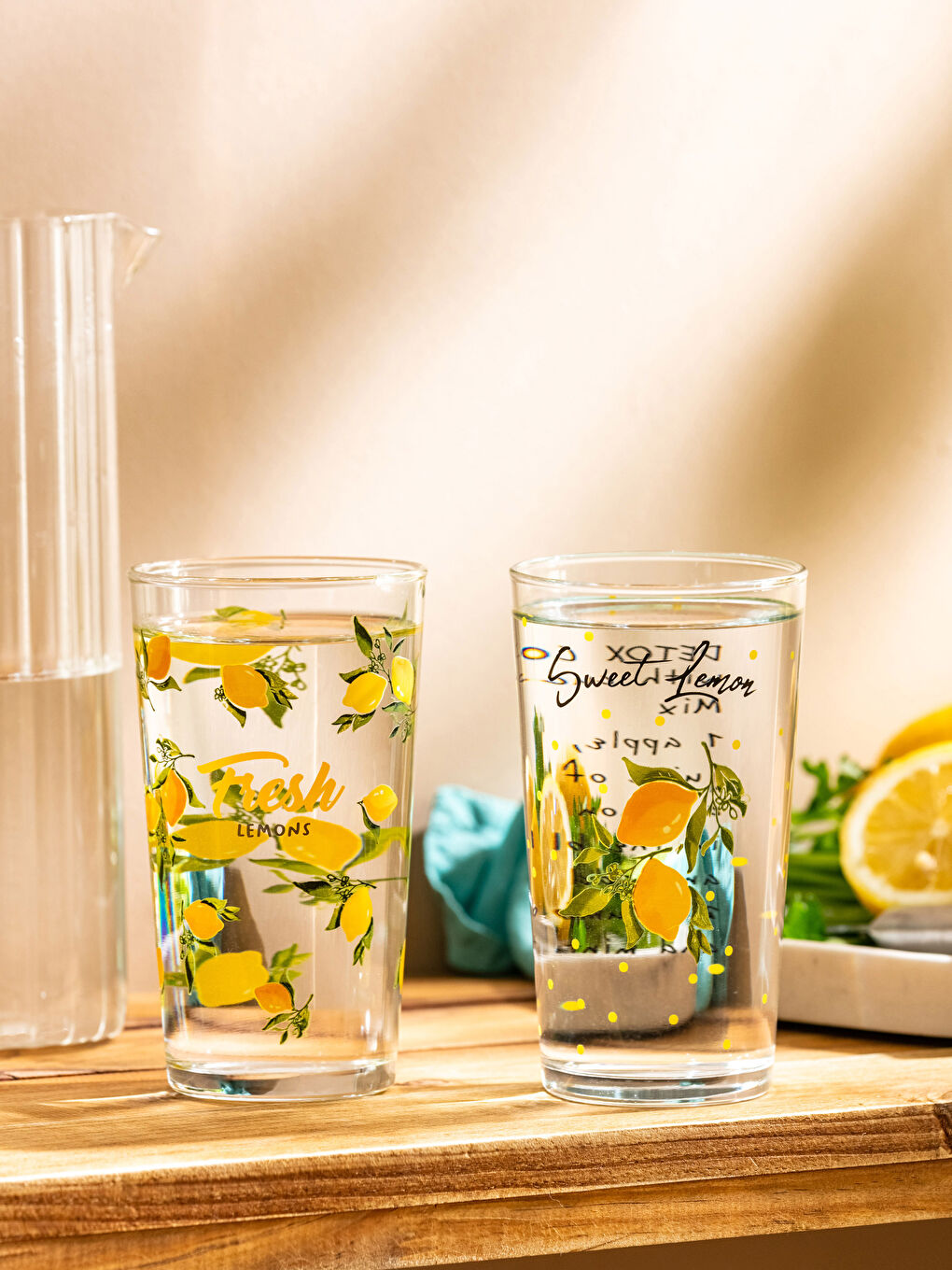 LCW HOME Text Printed Glass Cup 2 Pcs 570 Ml -S3GY01Z8-F9C