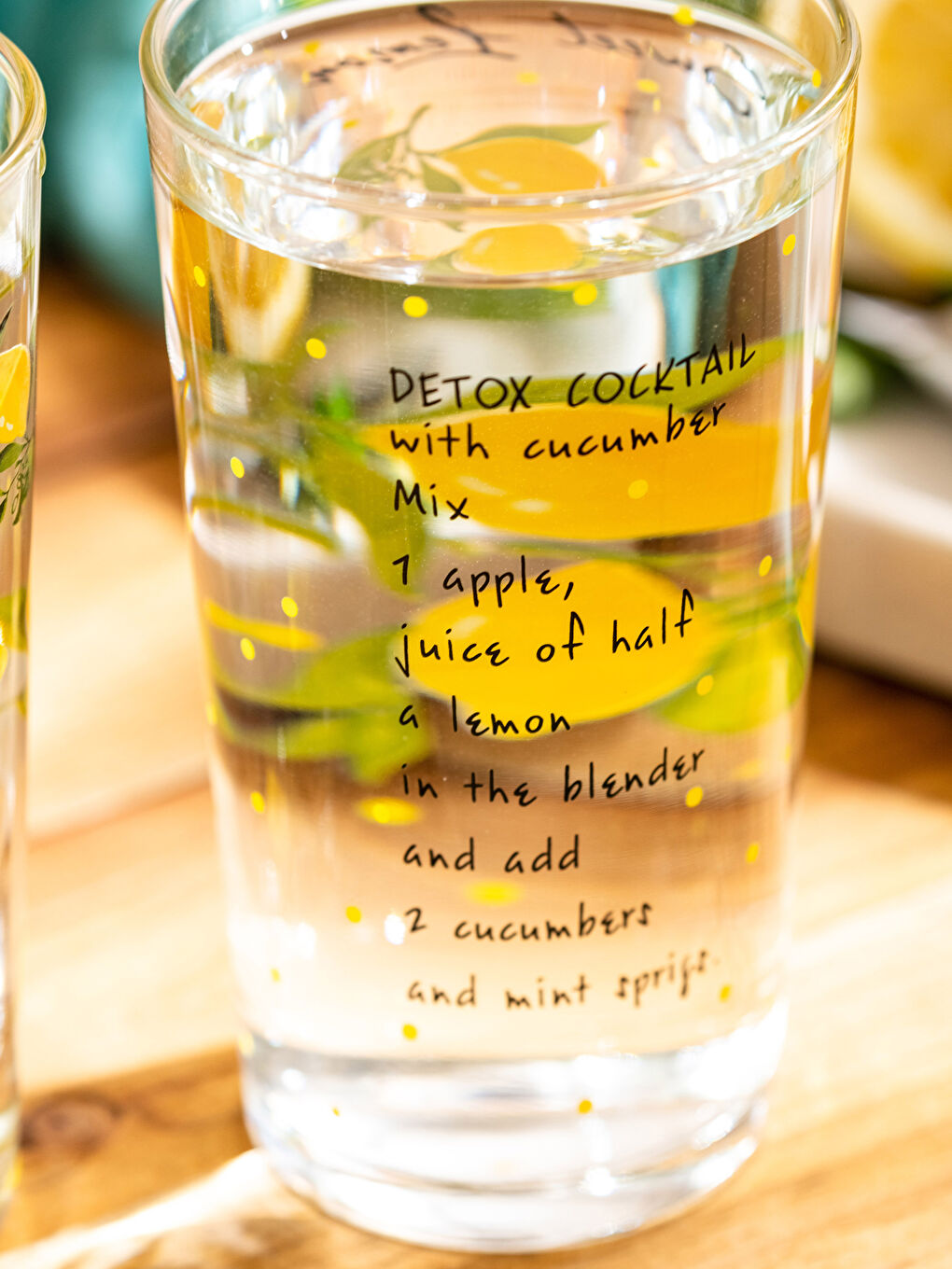 LCW HOME Text Printed Glass Cup 2 Pcs 570 Ml -S3GY01Z8-F9C