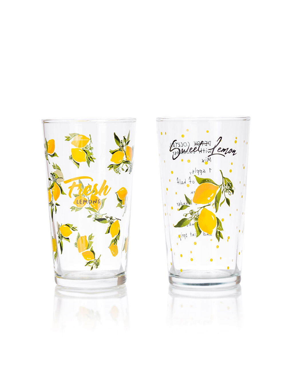 LCW HOME Text Printed Glass Cup 2 Pcs 570 Ml -S3GY01Z8-F9C