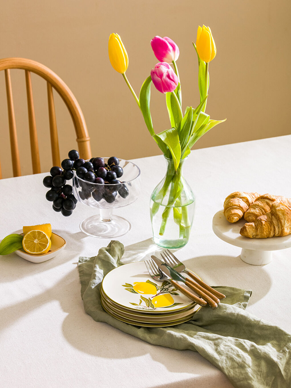 Set Farfurii pentru Tort din Ceramică Imprimată, Pachet de 4-1