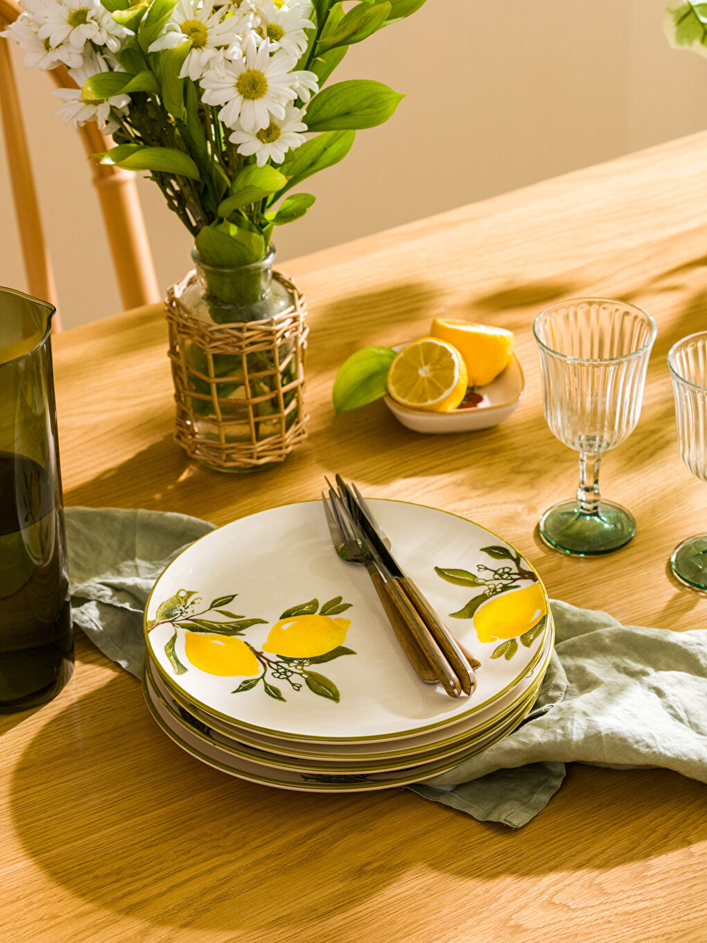 Lot de 4 Assiettes à Gâteau en Céramique Imprimées-1