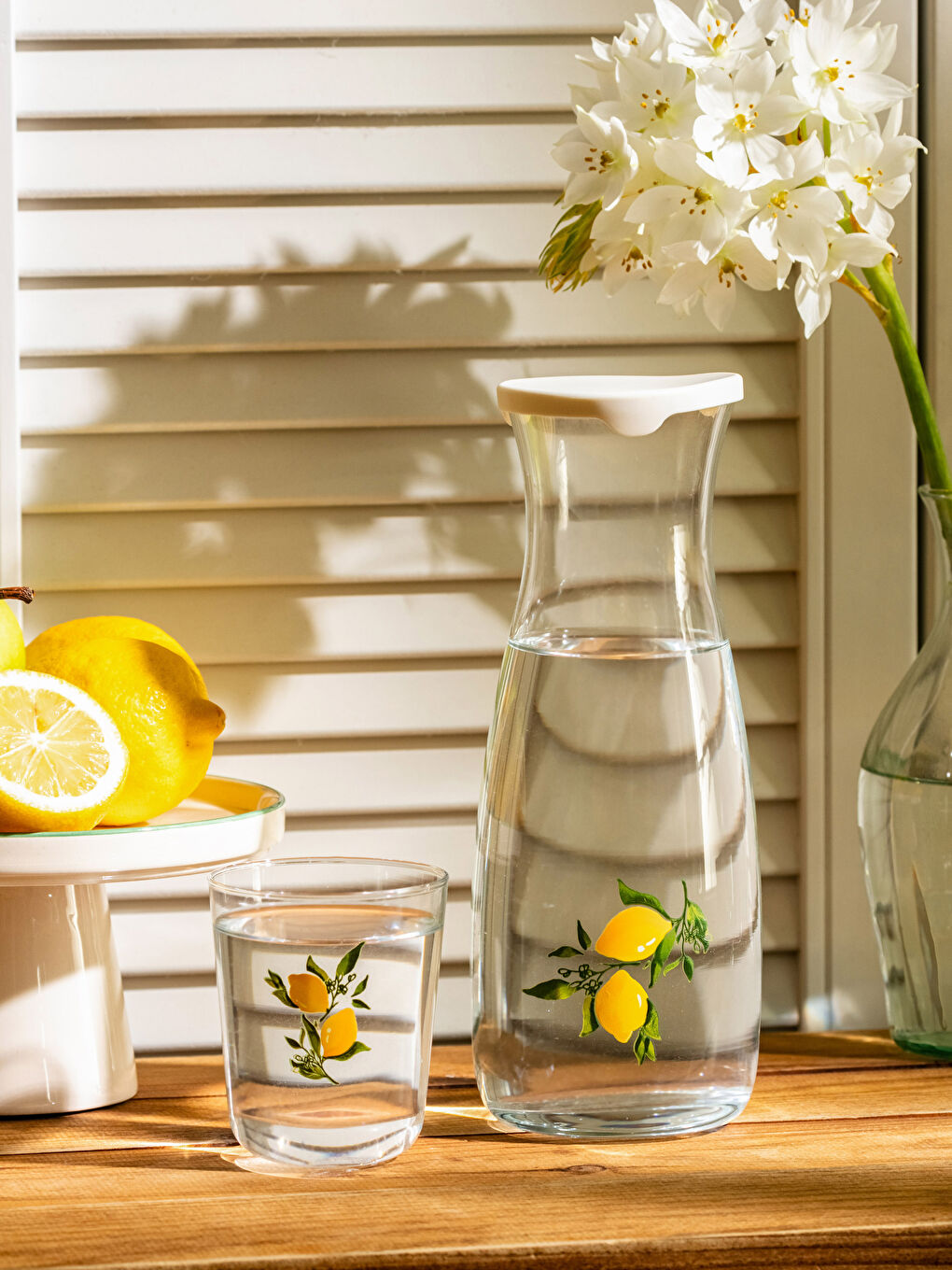 Karışık Baskılı Bardak ve Karaf Sürahi Set-2