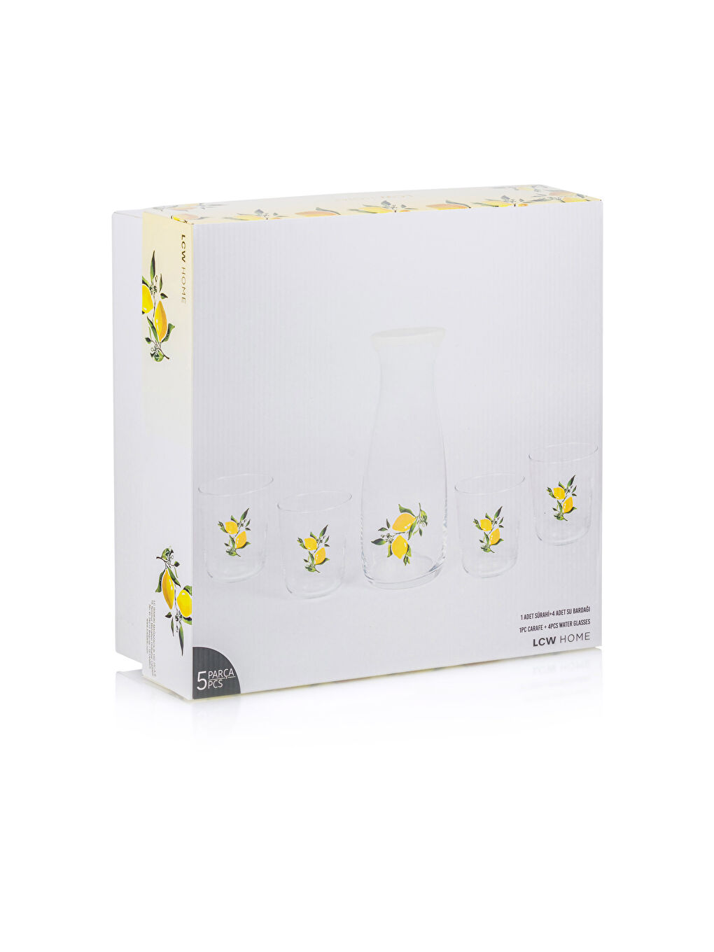 Karışık Baskılı Bardak ve Karaf Sürahi Set-4