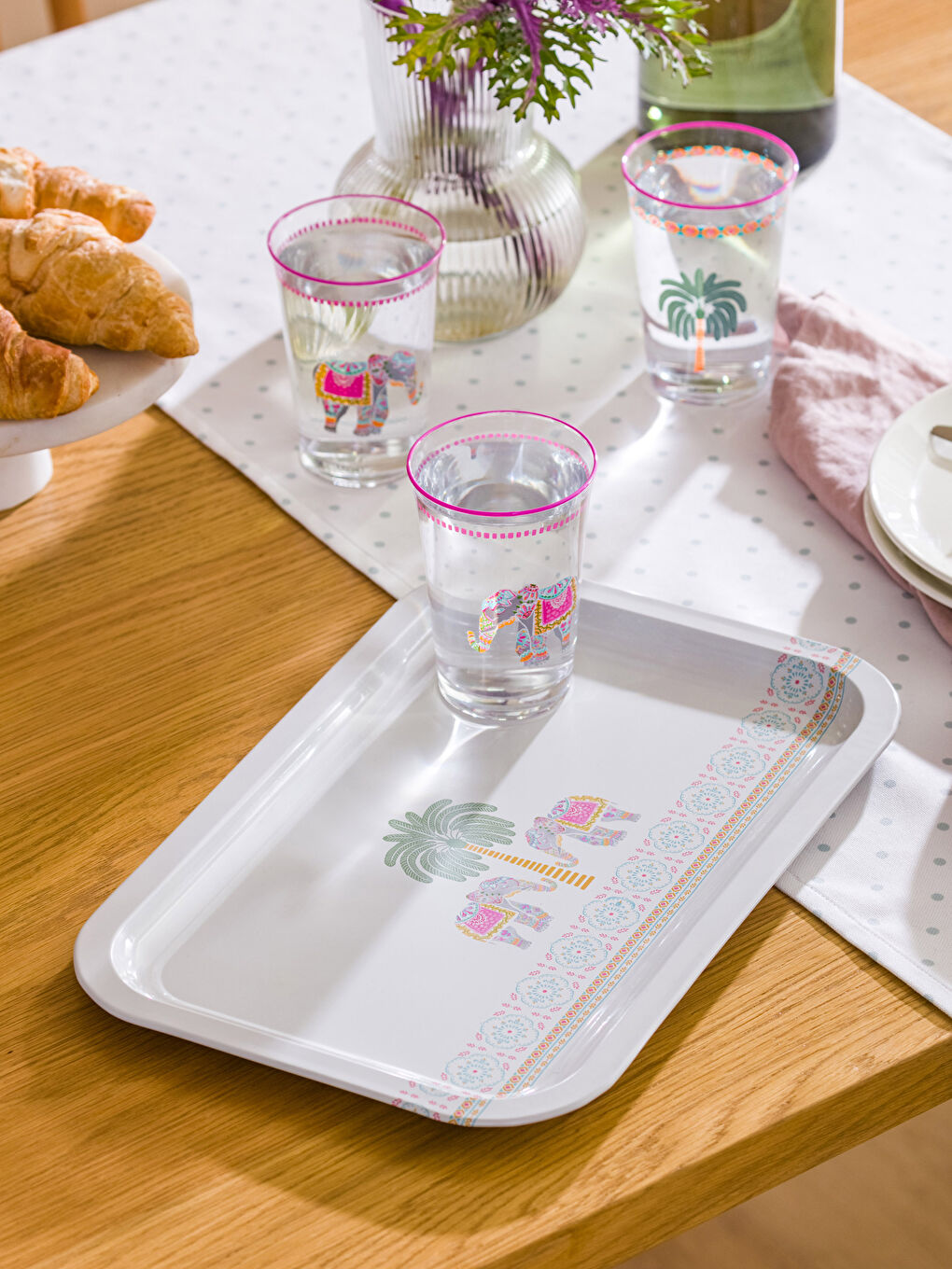 LCW HOME Elephant Printed Tray 33x22 Cm -S3GY07Z8-F9C - LC
