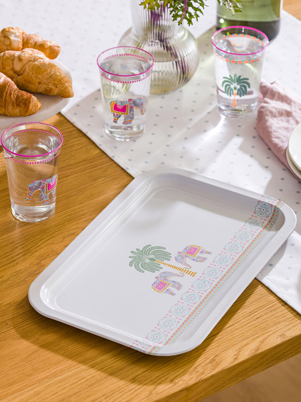 Tavă Imprimată cu Elefant 33x22 Cm-1