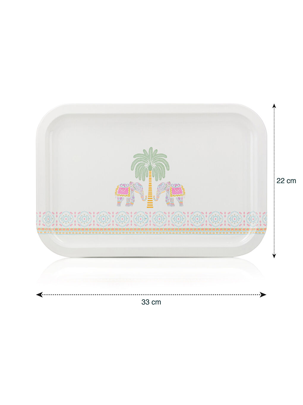 Tavă Imprimată cu Elefant 33x22 Cm-3