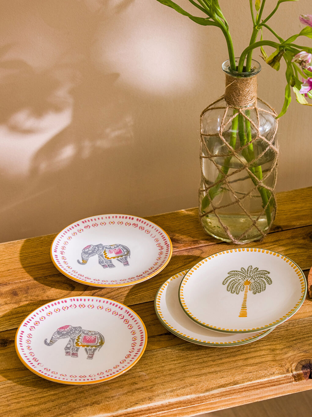 Set Farfurii pentru Tort din Ceramică Imprimată, Pachet de 4