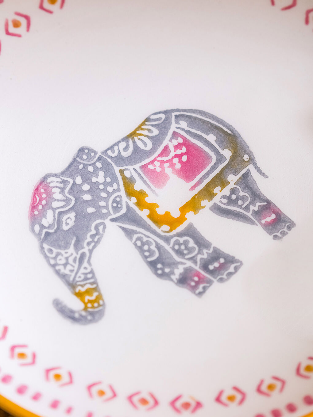 Set Farfurii pentru Tort din Ceramică Imprimată, Pachet de 4-2