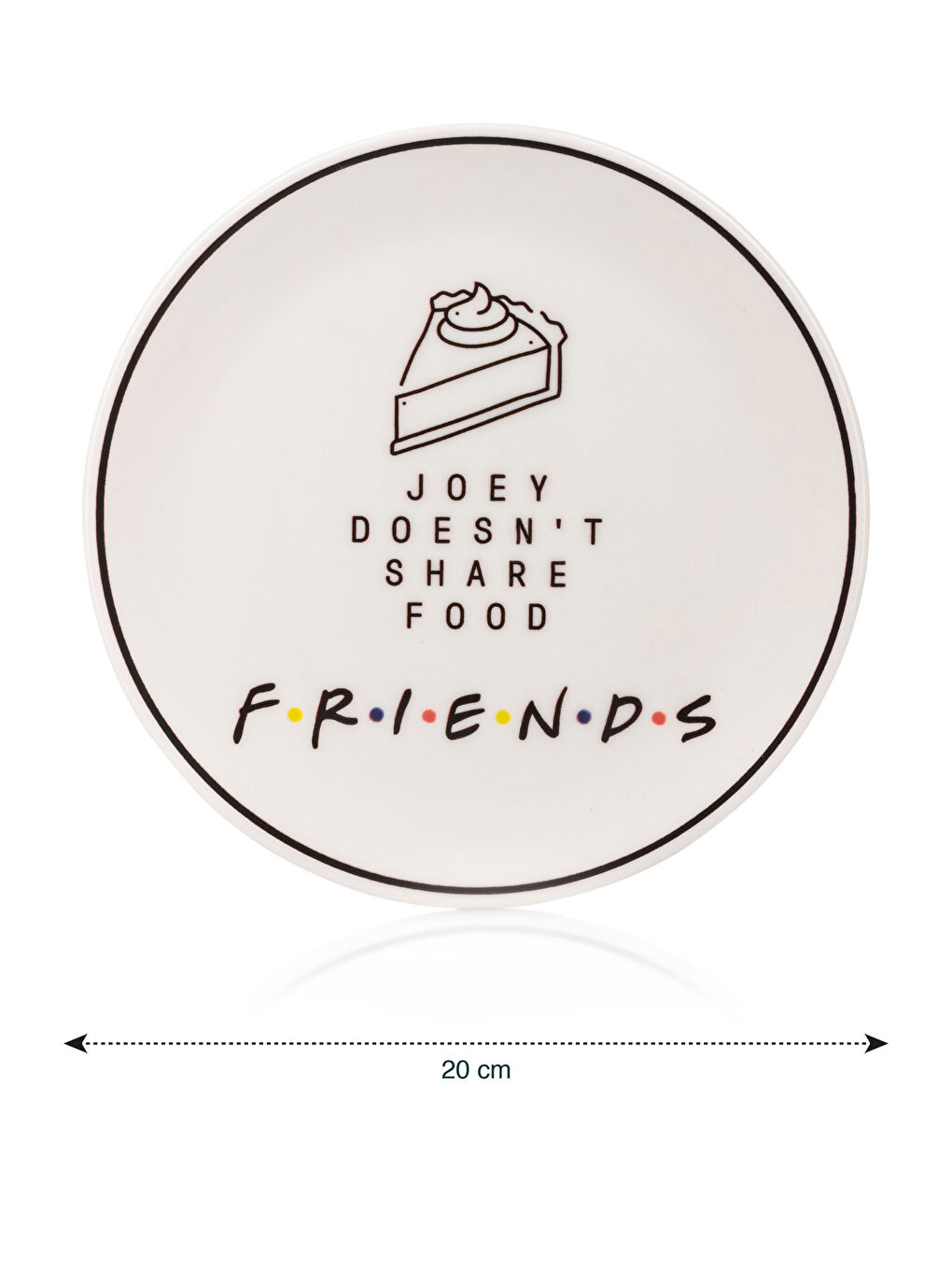 Farfurie pentru tort din ceramică imprimată Friends 20 cm-3